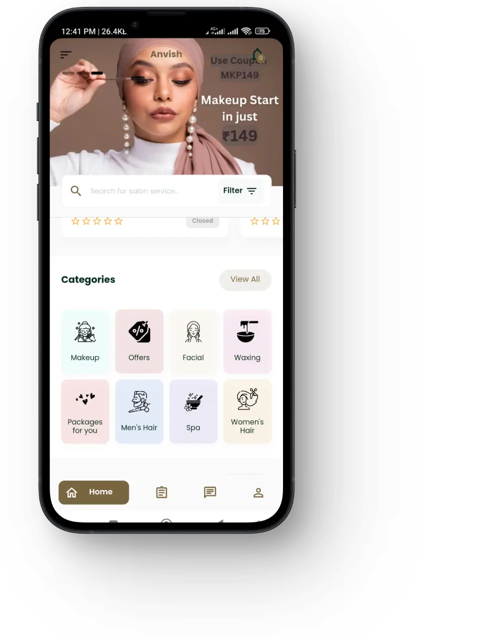 Salon Service Software On Mobile